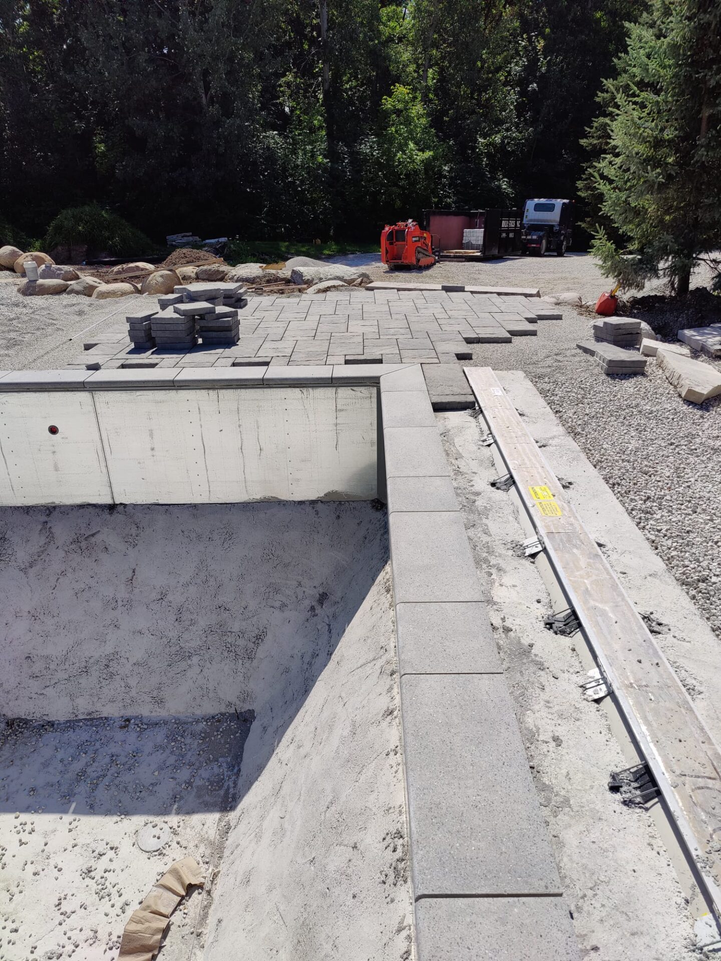 this image shows the installation of a pool deck