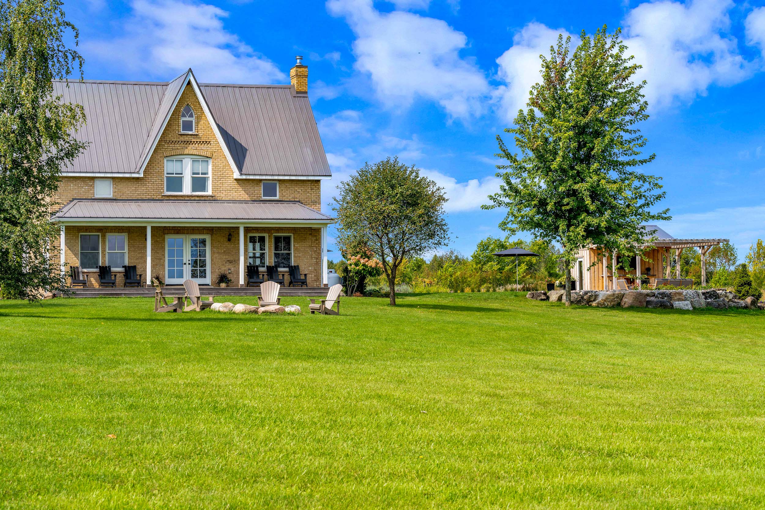 A lush green lawn on a sunny day